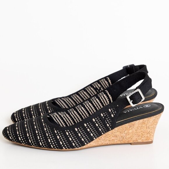 Almond-Toe Tamia Slingback Wedge Pro Black Crochet - Picture 3 of 16